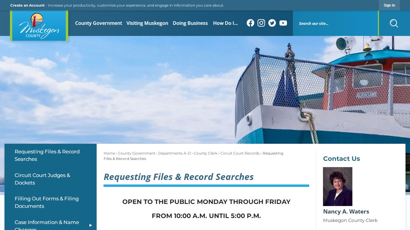 Requesting Files & Record Searches | Muskegon County, MI